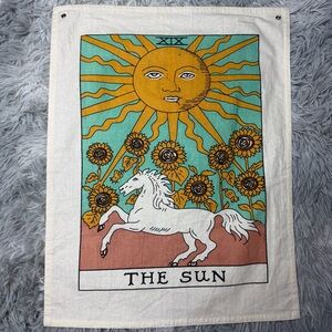 SheerKraft Tarot The Sun Wall Hanging Cotton Tapestry Boho Spiritual